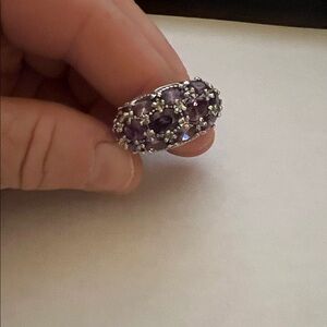 Elegant Purple Gemstone Silver Ring
